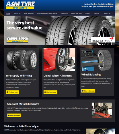 A&M Tyres Website Design